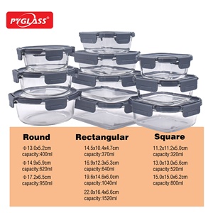 Airtight 10 Sets BPA-Free Glass Food Storage <strong>Containers</strong> with Grey Glass Lids, for Microwave, Oven, Freezer, Leak Proof - Product Image 2
