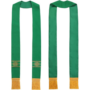 <b>Red</b> Priest Shawl With Embroidery And Tassels For Clergy Use Summer 2025 - Product Image 2