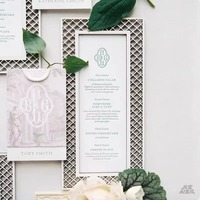Carte de menu de mariage personnalisée, élégante, vintage, avec lettrage floral en relief, pour la décoration de table de banquet