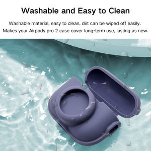 Coque en silicone anti-perte 2 en 1 compatible avec AirPod <span class=keywords><strong>Pro</strong></span> 2 et <span class=keywords><strong>AirTag</strong></span>, étui de protection anti-rayures avec lanière - Product Image 4