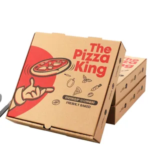 披萨盒专业制造商定制标志一次性纸质食品包装瓦楞纸板棕色定制尺寸接受