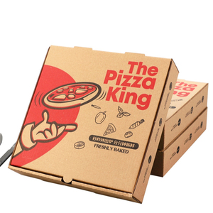 Pizza Boxes Professional Manufacturer Custom Logo Disposable Paper Food Packaging Corrugated Board Brown Custom Size Accepted
