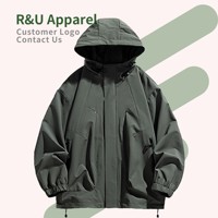 Blouson Bomber Décontracté Homme Personnalisé avec Logo Avant, Capuche et Fermeture Éclair, Coupe Ample, Poches, Idéal pour le Camping et la Randonnée