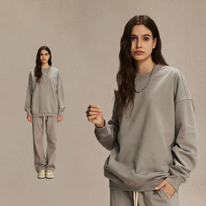 Felpa di spugna autunnale pantaloni della tuta Street ampia felpa con cappuccio girocollo Set da <span class=keywords><strong>uomo</strong></span> felpa con cappuccio personalizzata - Product Image 6