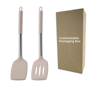 Thân Thiện Với Môi 2-Mảnh Silicone Đồ Dùng Nhà Bếp Thiết Lập Với Thép Không Gỉ Xử Lý Chịu Nhiệt Và Không Dính 6 Màu Sắc Có Sẵn - Product Image 1