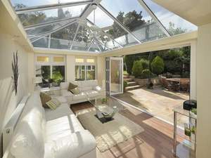 Vidrio Solarium Diseño moderno Independiente Sunroom Vidrio templado Aluminio Jardín 4 estaciones sunroom - Product Image 3