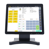 Moniteur tactile carré pour ordinateur de 15 pouces avec base métallique, écran tactile capacitif de 15 pouces pour matériel de point de vente avec USB, HD-MI, VGA
