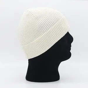 Western Fashion Blank Acrylic Cuff Beanie Knit Hat Cheap Wholesale Knit Beanie Label Woven Beanie For Men