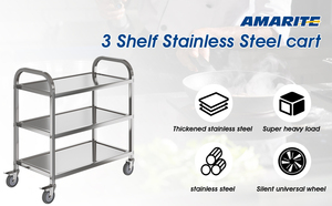 360 ° รถเข็นเก็บของหมุนได้สำหรับห้องครัว พร้อมล้อล็อคได้ รถเข็นอเนกประสงค์สแตนเลสอย่างดี - Product Image 5