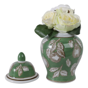 Vaso Decorativo in Ceramica con Design a Pera Verde per Soggiorno, Ufficio e Arredamento Casa - Product Image 2