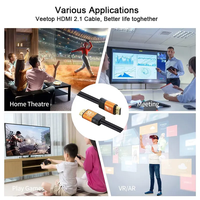 Câble coaxial torsadé plaqué or 2.1 pour audio et vidéo haute vitesse 8K 60Hz 4K 120Hz avec gaine PVC, plusieurs longueurs disponibles