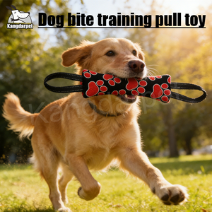 Kangdarpet Durable <b>Interactive</b> Dog Tug <b>Toy</b> with Double Handles - Orange & Blue Dot Pattern Pet Chew <b>Toy</b> for Aggressive Chewers - Product Image 2