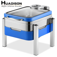 Chauffe-Plat Électrique Huadison pour Buffet, 4 Litres, Acier Inoxydable 304, 400W, Réchaud de Buffet Professionnel