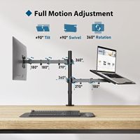 Support pour ordinateur portable, bras de moniteur, support de bureau à pince en C, entièrement réglable, inclinaison, rotation, emballage pour envoi postal