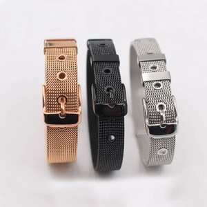 Mode Hoge Kwaliteit Roestvrij Staal 18K Goud Verstelbare Italiaanse Milanese Riem Horloge Mesh Riem Armband Koppels - Product Image 4