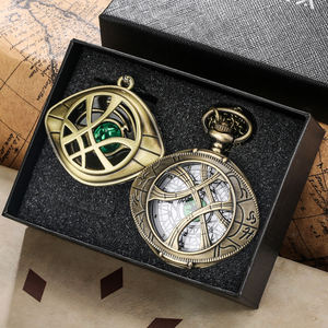 ของขวัญโบราณชุดกล่องนาฬิกาควอตซ์ Steampunk reloj <span class=keywords><strong>DR</strong></span> แปลก agamotto จี้ตาสร้อยคอนาฬิกากระเป๋าสำหรับผู้ชาย - Product Image 3