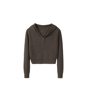Completo da <span class=keywords><strong>Donna</strong></span> in 100% <span class=keywords><strong>Lana</strong></span> a Maglia Waffle, Top con Zip e Cappuccio Vestibilità Ampia, <span class=keywords><strong>Pantaloni</strong></span> a Vita Alta e Gamba Larga, Due Pezzi Casual Caldi per Autunno Inverno - Product Image 3