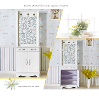 Meuble de rangement moderne en acier inoxydable blanc sculpté en forme d'arbre avec crochets et tiroirs pour entrée et salle de bain