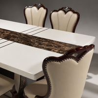 Meubles de salle à manger modernes, table à manger avec plateau en marbre, ensemble de table à manger avec 8 chaises pour l'Australie et l'Amérique