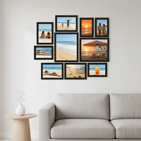 Cadres photo en bois MDF personnalisés, lot de 10 ou 11, 4x6, 5x7, 8x10, ensemble de cadres photo pour mur de galerie, cadres photo pour collage avec passe-partouts