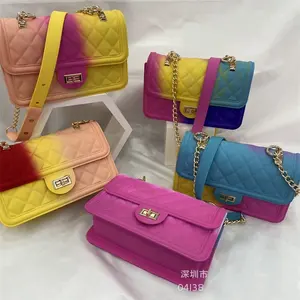 Model 2024 support custom OEM ODM Colorful Painted PVC Candy Jelly Purse Bags Women Crossbody Handbag