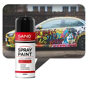 Sanvo 400毫升亚克力划痕修复喷漆气溶胶喷漆厂家批发无铅彩色涂鸦白色7500
