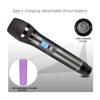 Micro sans fil infrarouge R-0507 4 canaux, portée acceptable 120-150 m, avec synchronisation de fréquence, chargement Type-C et batterie au lithium interchangeable