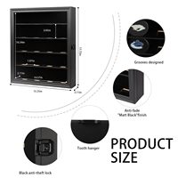 Grande vitrine murale en verre noir pour rondelles de hockey, 20 compartiments, support pour rondelles