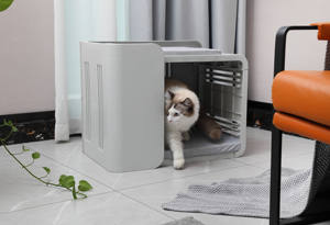 Katı hayvan desen kapalı/açık plastik kulübesi hava Vent kafes taşıyıcı ev mobilya küçük Puppies için hem kapalı - Product Image 2