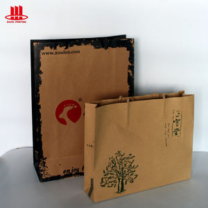 ถุงกระดาษคราฟท์สีน้ำตาลงานฝีมือคุณภาพสูง รีไซเคิลได้ ราคาถูก พิมพ์โลโก้ตามสั่ง รับผลิตแบบ OEM สำหรับซูเปอร์มาร์เก็ต พิมพ์ออฟเซ็ต พร้อมริบบิ้น - Product Image 1
