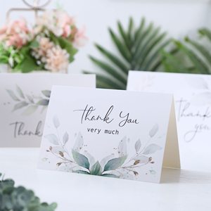 Myway 2026 Heavy Duty Assorted Thank You Notes 3 Designs Bulk Sage Green and Card Box Set Greeting for Business Wedding