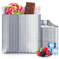Enveloppe matelassée métallique en poly aluminium, isolée, réfléchissante, jetable, barrière thermique pour colis e-commerce