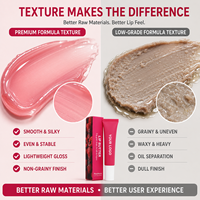 Baume à lèvres hydratant végétalien waterproof à marque privée, emballage rose personnalisé, au peptide