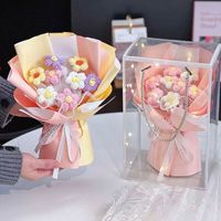 Bouquet de fleurs en crochet marguerite finies à la main, en fil de coton, cadeau fait main pour la fête des Mères, la fête des Enseignants, le Nouvel An Chinois