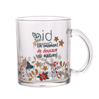 Usine En Gros Sublimation Logo Personnalisé Imprimé Blancs Tasse En Verre Thé Au Lait Tasse À Café Avec Poignée Transfert De Revêtement Thermique De Chaleur