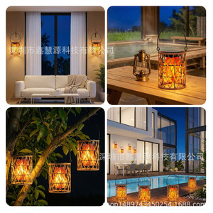 Xinlijin <b>Solar</b> Bamboo <b>Lantern</b> Led Light <b>Outdoor</b> Garden Balcony Decorative Hanging Lamp - Product Image 3