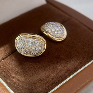 เครื่องประดับวินเทจ Aazuo ทองคำแท้ 18K ประดับเพชรเลี้ยงในห้องปฏิบัติการ ทรงบริลเลียนต์ 1.35 กะรัต รับรองโดย GIC ต่างหูแบบติดหู ของขวัญสำหรับผู้หญิง - Product Image 1