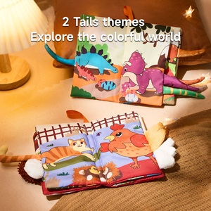 Tumama Kids Touch and Feel Soft Book Animals Tail Learning Books Toys 3D Tela no tóxica Educativo Quiet Busy Baby Cloth Books - Product Image 2
