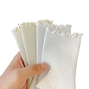 Calcetines Marineros Blancos de Algodón con Decoración de Lechuga, Sin Costuras, para Hombres y Niños, Uniformes Escolares S957531WX - Product Image 2