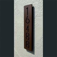 Brandnewsign Plaque d'immatriculation de maison à énergie solaire LED Signalisation de numéro de maison Acrylique Plaque d'immatriculation de chambre d'hôtel Plaque en métal