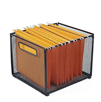 Organisateur de dossiers suspendus format Lettre en maille métallique, boîte de rangement pour dossiers de bureau, paniers à dossiers