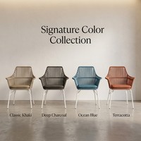 Fauteuil de salon confortable à dossier haut de style nordique avec repose-pieds, structure en alliage d'aluminium, ensemble moderne pour l'extérieur - Trois options de couleur, OEM disponible