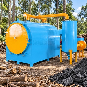Fourneau de carbonisation horizontal de biomasse, machine à fabriquer du charbon de bois, fourneau de carbonisation du bois, équipement de pyrolyse de biomasse - Product Image 1