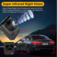4K/2.5K + 1080P Dual Cam Avant Arrière Intégré WIFI Vision Nocturne Grand Angle Double Dash Cam Enregistreur Vidéo Voiture Boîte Noire ZD68 + 256G + GPS