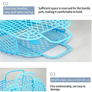 Ventes Flash - Panier de Rangement Pliable Tendance en Plastique pour Plage, Panier de Bain/Shopping pour Voyages en Plein Air, Pique-niques, Plage - Product Image 3