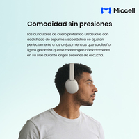 Miccell Headset Nirkabel Dengan Bluetooth 6.0 Dan Peredam Kebisingan Untuk Kerja, Belajar, Dan Perjalanan