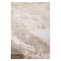 Tapis Turc Abstrait Moderne Effet Vieilli LandScopeTech, Tissé Wilton Haute Densité, Antidérapant avec Support en Jute, Aspect Soie, Convient aux Animaux Domestiques