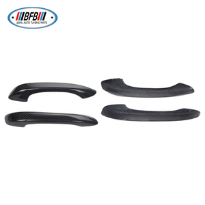 Cubierta de manija de puerta lateral de fibra de carbono seca real 2018 accesorio Porsche Macan mejora los kits de carrocería de coche - Product Image 5