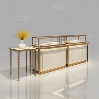 Vitrina de joyería de lujo Mostrador de tienda Quiosco Vitrina de joyería de vidrio con estantes de bloqueo para tienda minorista