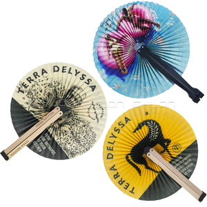 مراوح صينية مستديرة من الحرير مراوح دائرية كلاسيكية شرابات بنمط زهور مخصص مراوح زفاف من الخيزران - Product Image 2